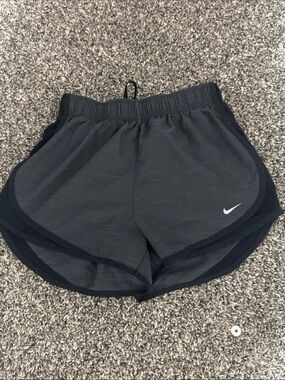 Nike Women's Black Athletic Shorts with White Swoosh